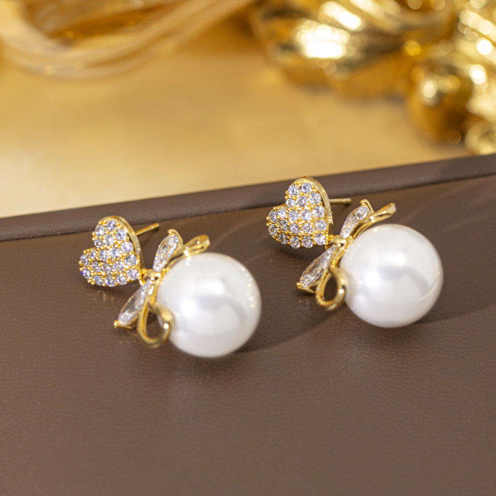 fashion elegant four-leaf clover earrings personalized zircon flower classy earrings niche styleaccessible luxurynew arrival earrings