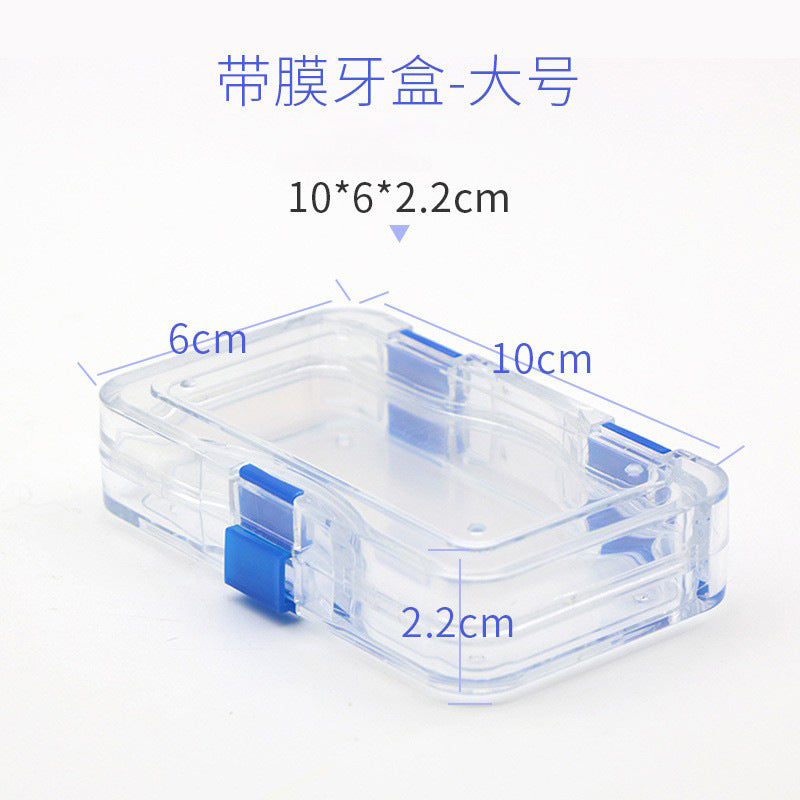 Dental transparent film box, denture holder box, film tooth box, denture packaging box, orthodontic box, logo can be printed.