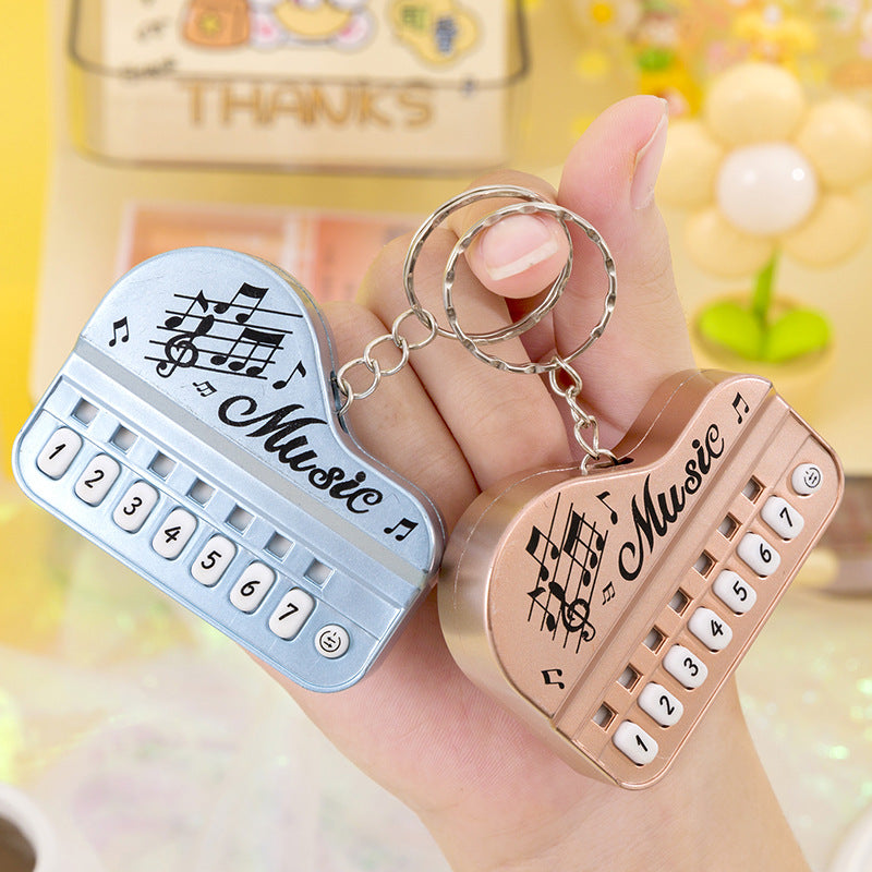 Mini pocket piano keychain - kids' electronic keyboard cartoon keychain pendant - playable, light-up creative toy