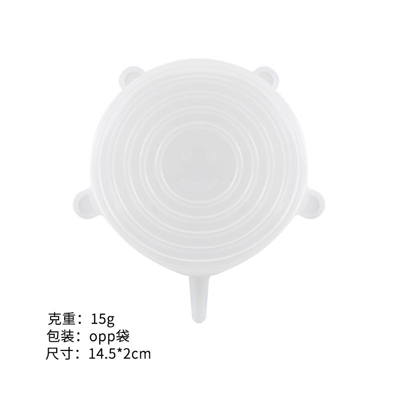 Silicone food storage lid set - 6 piece stretchable airtight bowl covers - food grade silicone reusable square lids