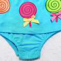 Export original order pure cotton baby girl one-piece triangle summer sleeveless embroider lollipop new arrival category a romper