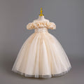 New arrival: girls' off-the-shoulder floral princess dress - perfect for piano recitals and special occasions