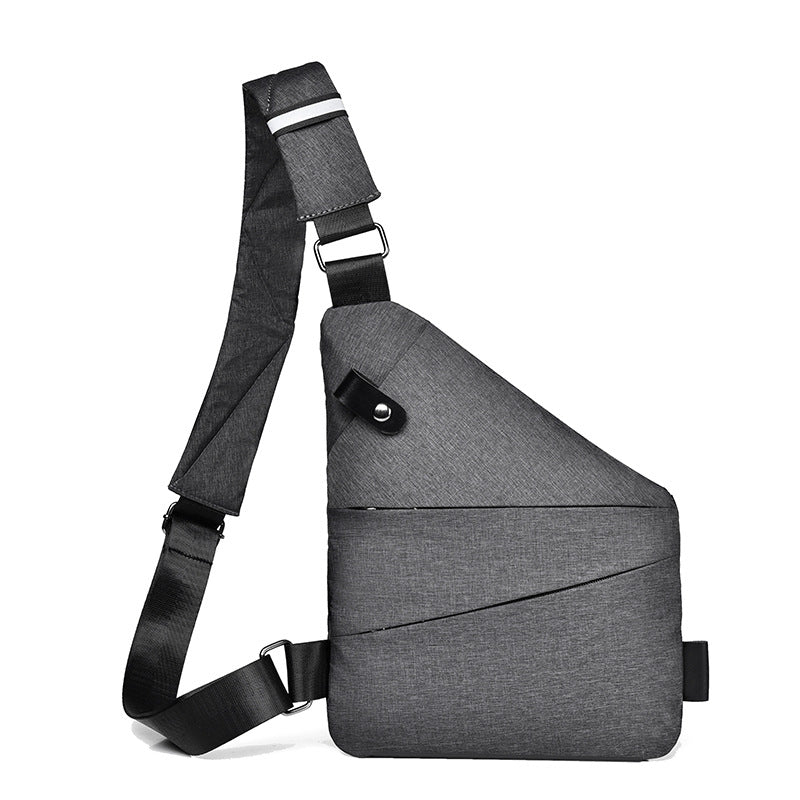 New fashion outdoor sports breast bag trendy men's commuting shoulder bag large capacity multi-layer portable messenger bag