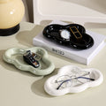 Scandinavianinsasymmetrical desktop jewelry storage display tray stylish ceramic entrance high-value props storage tray