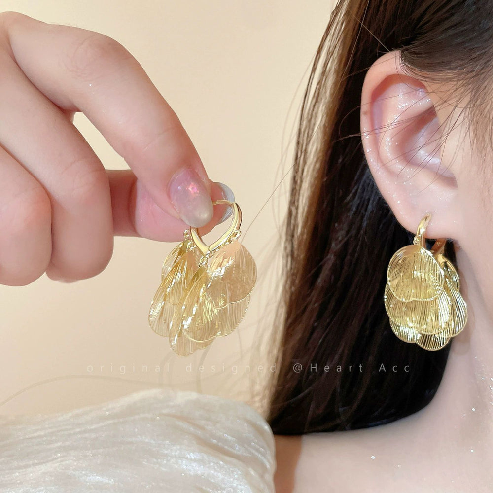 925 silver needle hong kong style retro metal earrings for women classy geometric plain hoop earrings easiest for match exaggerated work clothing earrings