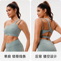 European and american style one-shoulder yoga outfit - activewear, outdoor fitness set, casual compression, versatile, slimming bodysuit - custom options available