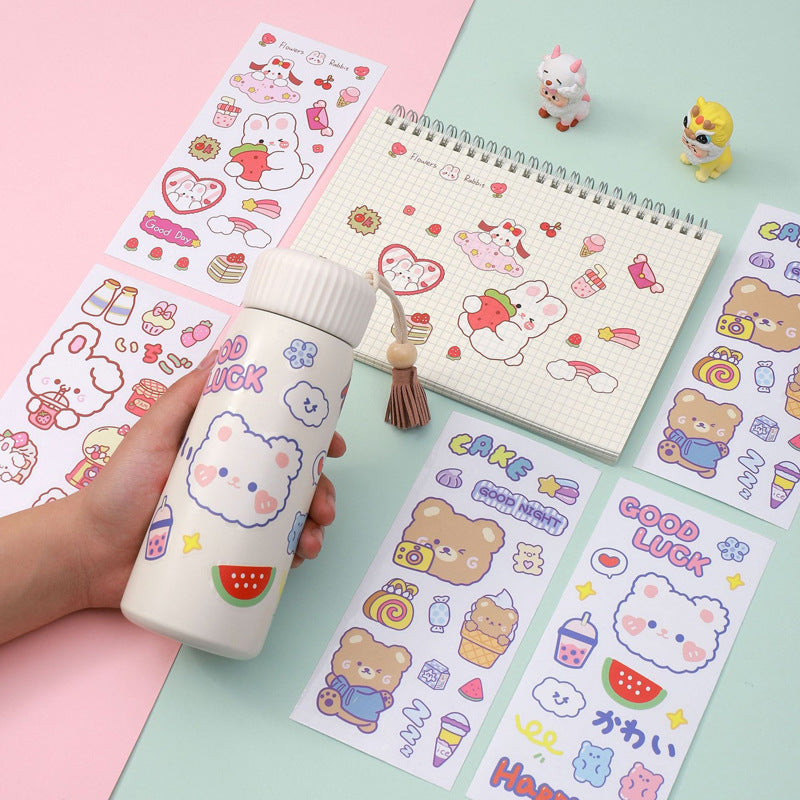 Cute stickers - korean style cartoon ins stickers for kids, journaling, book cover sealing, scrapbooking, and goo card decoration