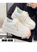Thick solewhite shoes women's 2026 autumn winter new arrivaleasiest for matchheight increasing sneakers women's fleece-linedcasual sports shoes