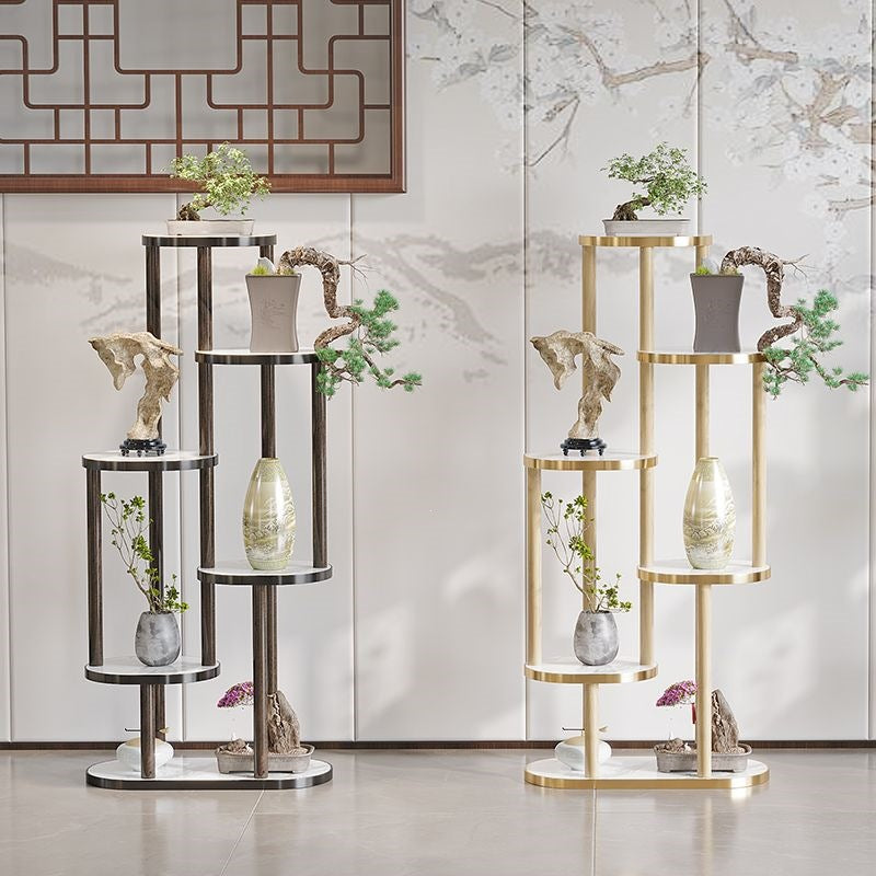 Bogu rack solid wood chinoiserie small duobao pavilion purple clay teapot tea set shelf flower pot plant rack display rack