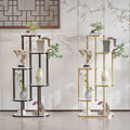 Bogu rack solid wood chinoiserie small duobao pavilion purple clay teapot tea set shelf flower pot plant rack display rack