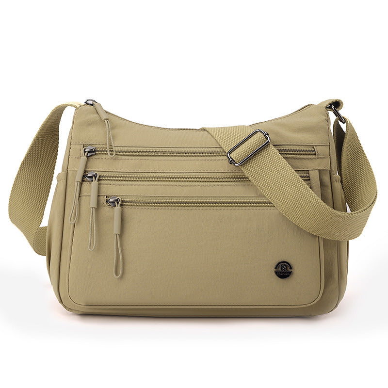 Foreign trade large-capacity casual women's bag 2025 new multi-compartment lightweight shoulder bag fashionable nylon simple messenger bag