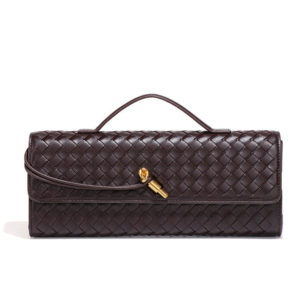 Source factory processing custom portable dinner bag handwoven bag horizontal shoulder baguette bag versatile messenger bag