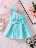 summer new girls' dress - baby girl's suspender bowknot cute dress - princess dress