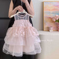 summer new girls' princess dress - 3d butterfly mesh vest dress for toddlers and young children - super fairy style