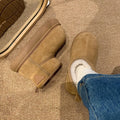 European station 2026 winter new capybara suede thickened snow boots bread shoes small women's shoes