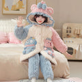 【triple-layer quilted, fleece-lined, extra thick】new winter coral fleece pajamas for girls, baby & toddler girls' loungewear