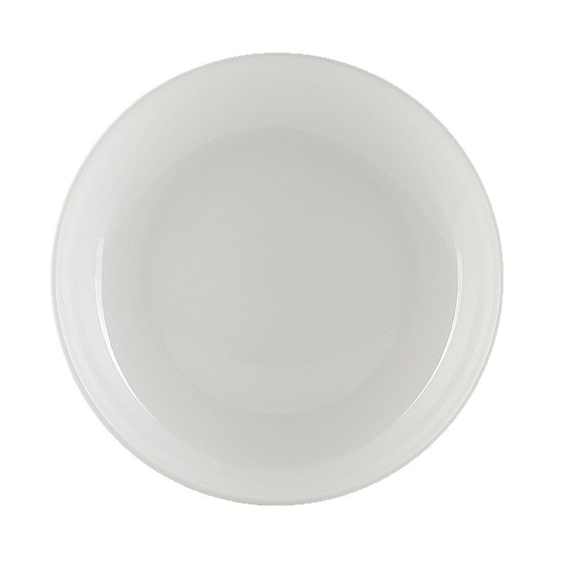 Chinese pure white thickened ceramic hot dish deep round plate chopped pepper fish head plate plate commercial hotel preparation plate tableware