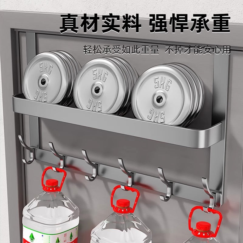 Double-layer clothes hanger behind the door, no need to punch holes, bedroom door hook, door back coat rack, storage rack behind the door