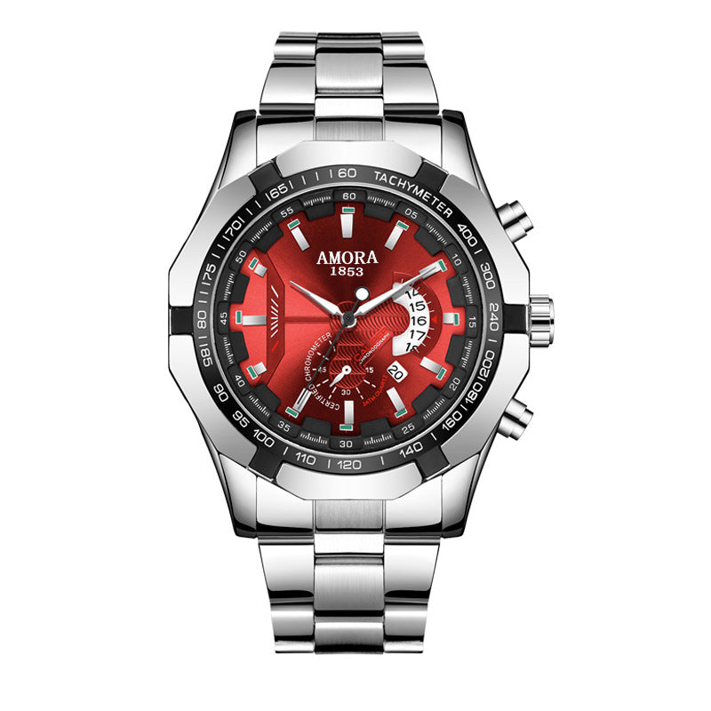 2025 new arrival: men's quartz watch - single calendar, luminous, stainless steel band, waterproof, wholesale - perfect for cross-border e-commerce and gifting