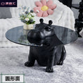 Designer stylish creative popular animal hippopotamus coffee table living room for home italian normcore tempered glass small coffee table