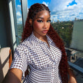 European and american cross-border african women's clothing  summer new fashion plaid pleated short-sleeve shirt and high-waisted shorts set