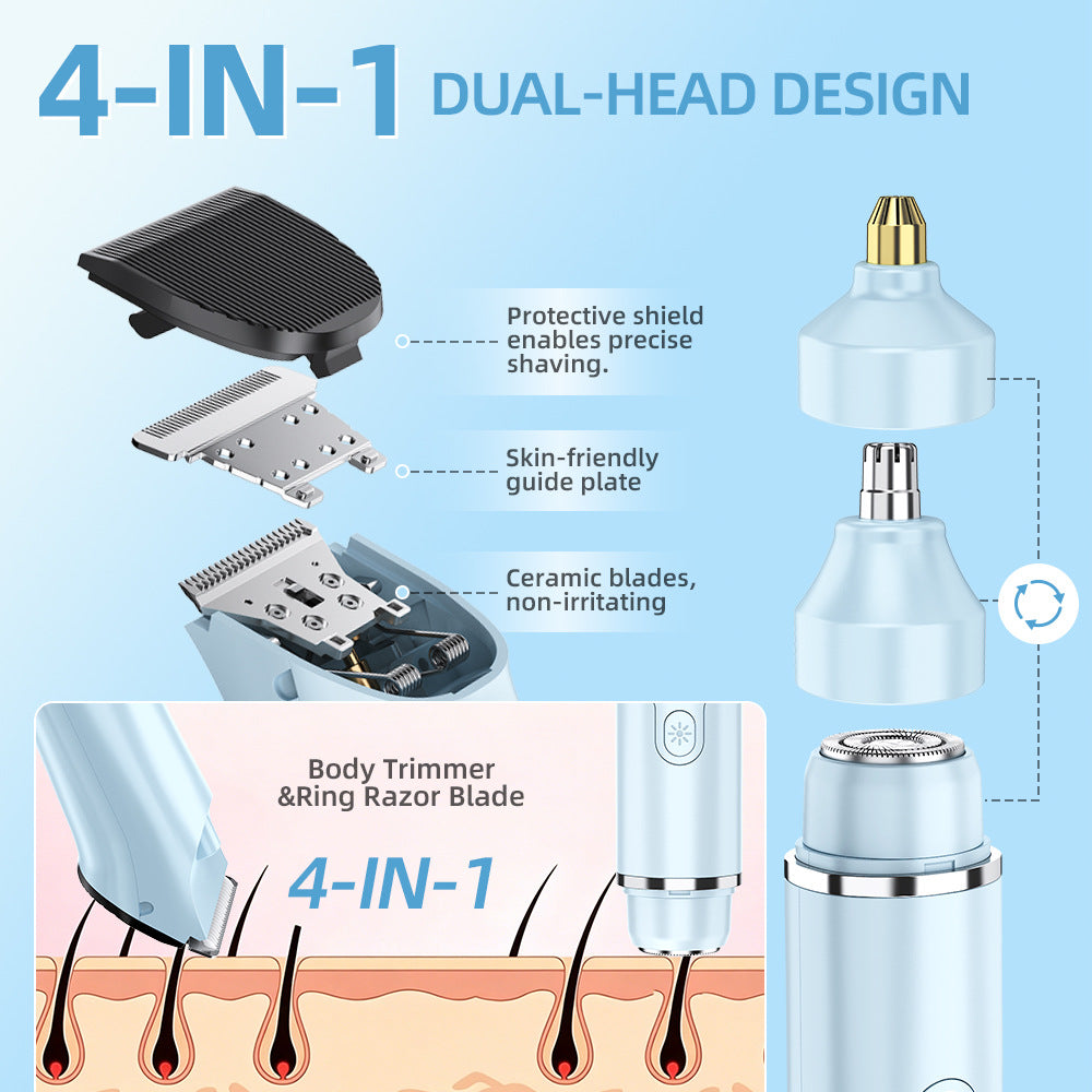 hot-selling new hair removal device for women's private parts, pubic hair, armpit hair, full body shaving knife, anti-scratch electric shaver