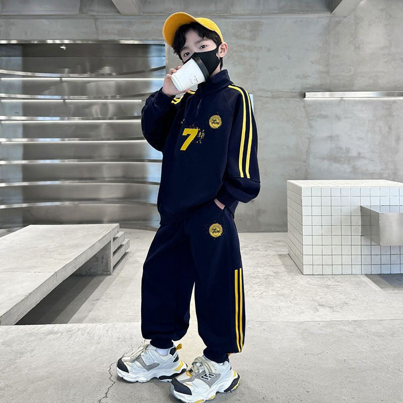 Boys' spring/autumn outfit set -  new collection - stylish korean-inspired two-piece set for older boys and big kids - trendy and fashionable