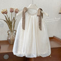 Girls' dress  summer new style chic sundress elegant baby girl floral bud sequin mesh skirt trendy