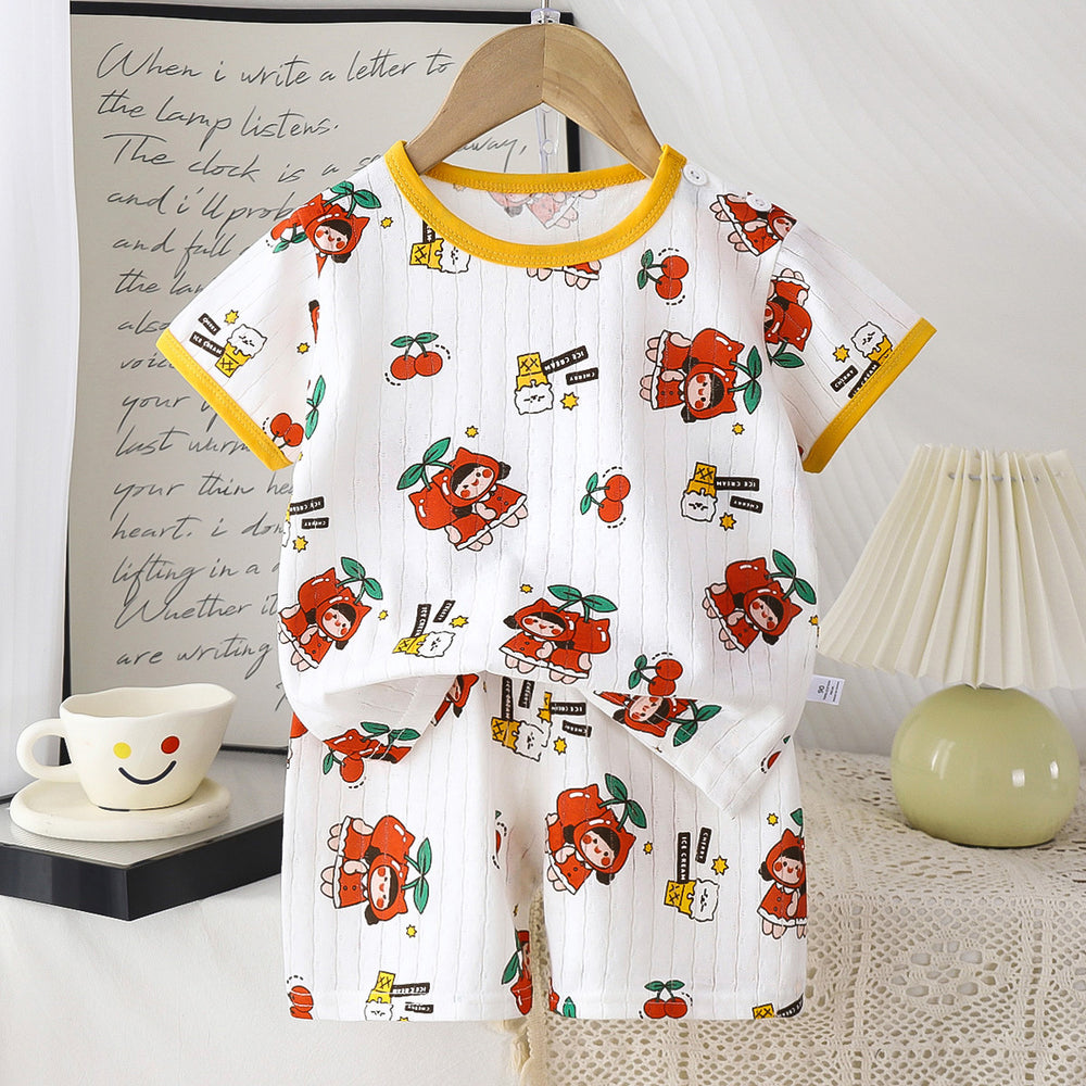 summer new arrivals: kids' short-sleeve and shorts sets - baby boys' and girls' t-shirt and shorts outfits, all-cotton wholesale