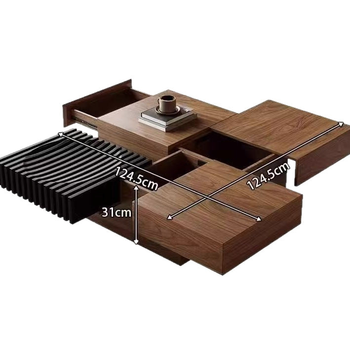 Walnut coffee table - minimalist north american mid-century modern style - living room home decor - small apartment ready-to-assemble square coffee table/side table