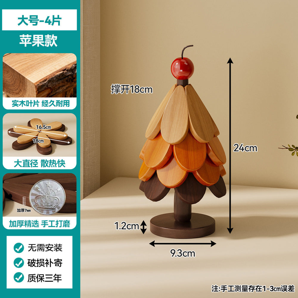 christmas tree solid wood insulation mat, a tree coaster, dining table decoration, creative oven mitts pad, high temperature resistant pot and bowl pad