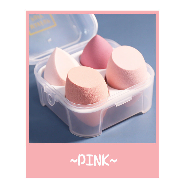 4-pack beauty egg, no powder, no powder, wet and dry use, soft powder puff, makeup tool, sponge puff