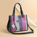 2024 new women's fashion shoulder bag crossbody bag canvas bag color block handbag minimalist versatile tote bag