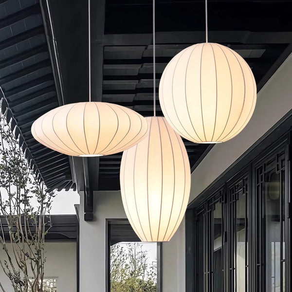 Restaurant chandelier Japanese-style medieval style living room bedroom lamp Fabric lantern clothing store Commercial homestay lamp 1