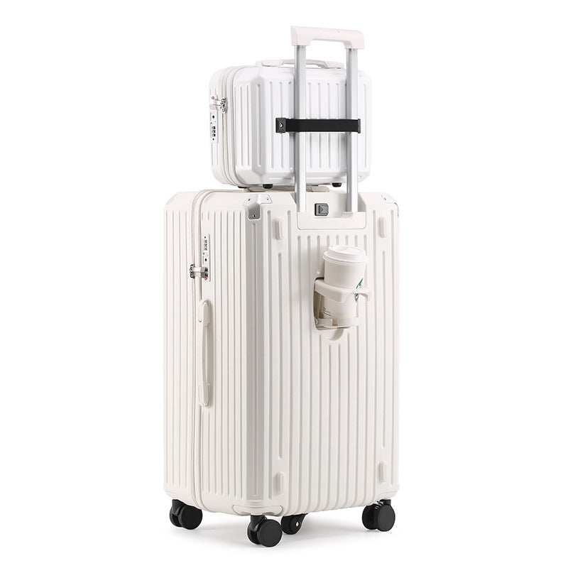 New large-capacity suitcase, high-value women's 28-inch trolley case, 24-inch suitcase bag, five-wheel password case, leather case.
