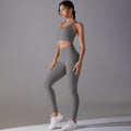 European and american nude feel tight yoga suit cross back quick-drying sportswear high waist hip lifting running fitness suit