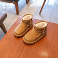 Kids large cotton snow boots autumn winter boys fleece-linedheattech cotton shoes girlsthickenedchildren's pure color short boots