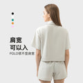Yoga wear short sleeve loose fitness wear women's sports outdoor running fashioneasiest for match breathable polo shirt dss066
