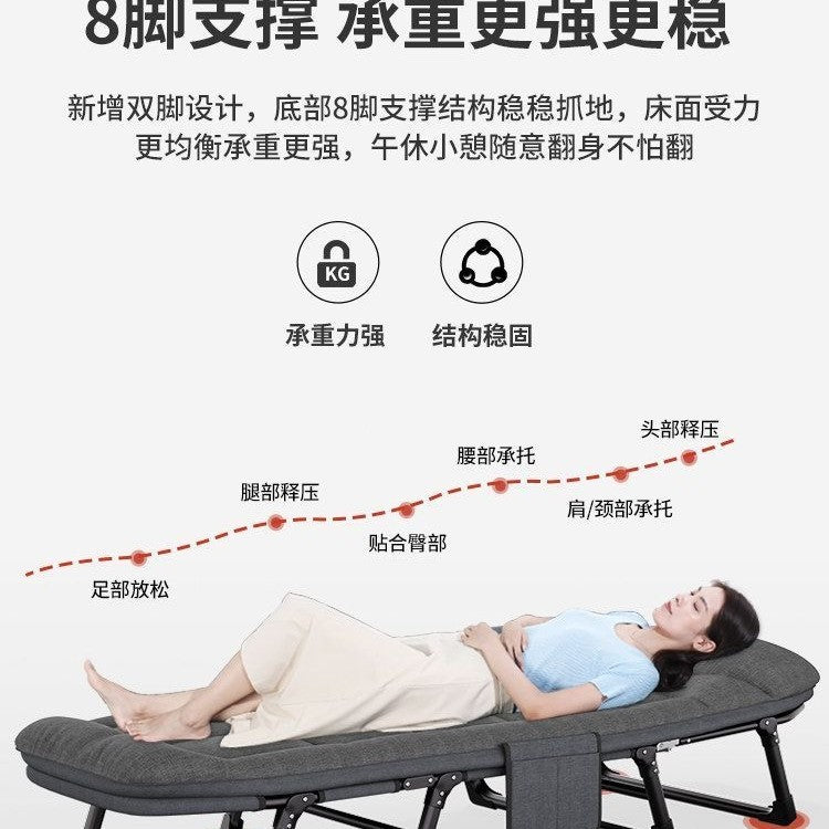 Foldable bed office nap chair handy gadget portable hospital companion nap bed single nap bed lightweight balcony