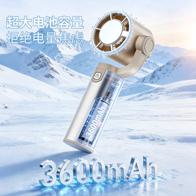 New turbine high-speed handheld fan - outdoor usb portable aluminum alloy gimbal cooling fan - cross-border wholesale