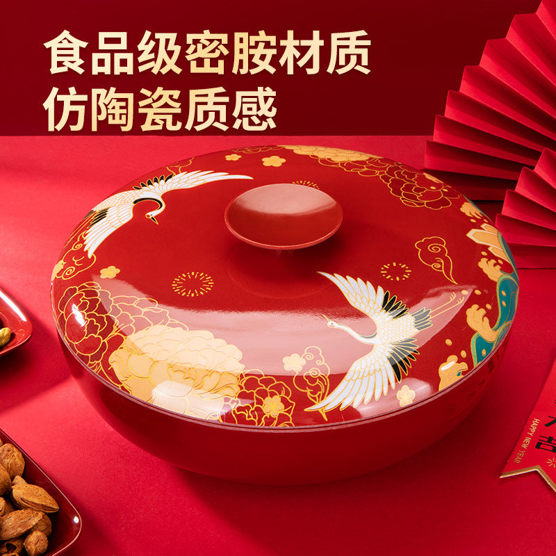 Chinese wedding candy plate Chinese New Year dried fruit box Internet celebrity explosion household living room snack plate housewarming new home nut plate