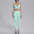 fashionsexy back sports bra suit seamless peach butt quick-drying running fitness yoga suit suit