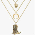 Highly rated new western cowboy boot necklace - gold plated copper, tarnish resistant