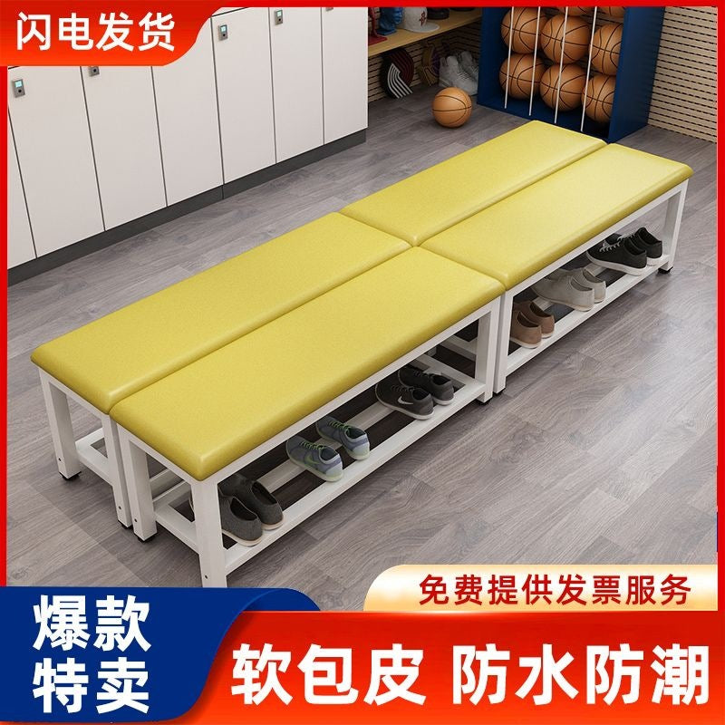 Long bench shoe changing bench for home bench dressing room bathroom dining table fitness clothing store stadium rest bench