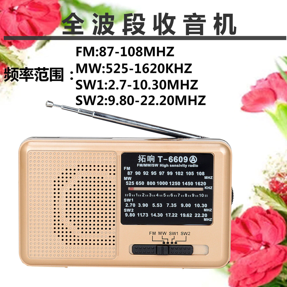 Tuoxiang t-6609 portable radio old-fashioned full-band pocket-sized outdoor mini semiconductor player