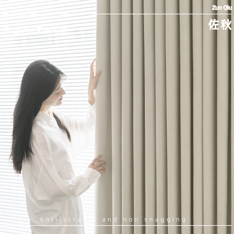 Blackout master chenille curtains - premium thickened blackout bedroom curtains in creamy style - shaoxing keqiao curtains