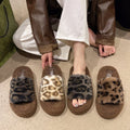 Thick sole fur slippers for women outwear2024 autumn winternew arrival lamb furry popular home one-line cotton slippers