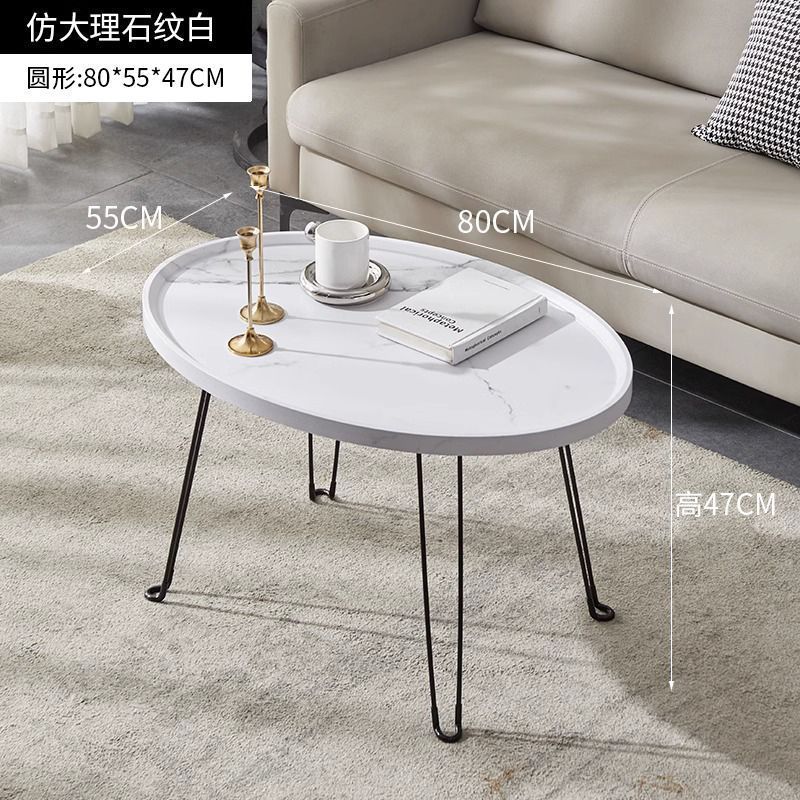 Foldable tea table coffee table minimalist modern nordic home living room round sofa side table small apartment portable table