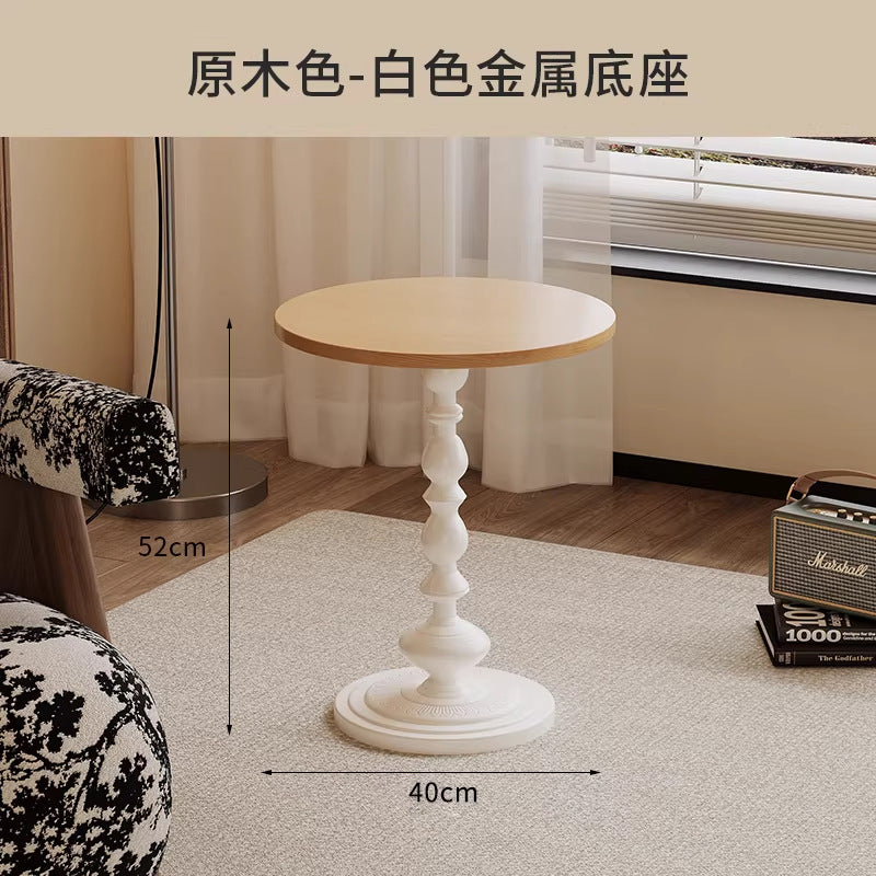 Medieval style side table living room sofa side cabinet new arrival simple small coffee table tea table retro round table