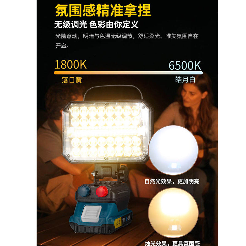 Cross-border new portable work floodlight USB charging large floodlight long battery life LED maintenance emergency lighting